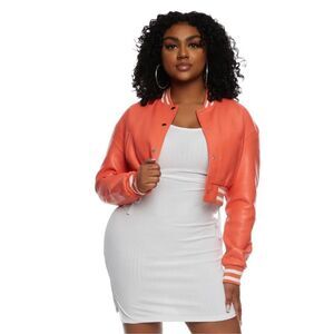 Daisy Vegan Leather Varsity Jacket